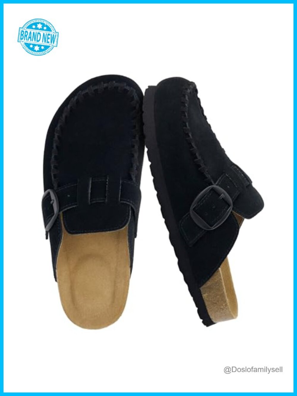 Genuine Suede Clogs Women Moc Toe Slip On Shoes